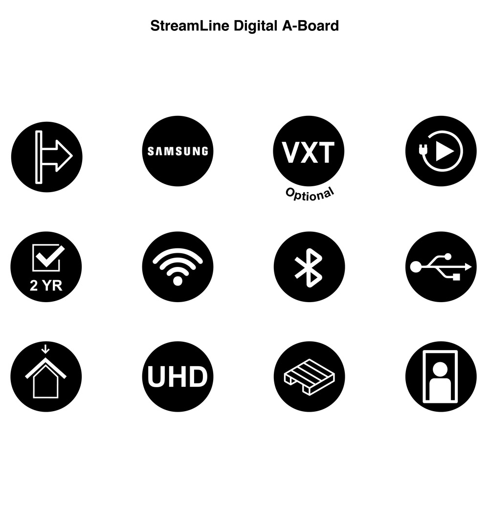 StreamLine Digitaler Kundenstopper mit 43" Samsung-Bildschirm Schwarz - Vorteile im Überblick