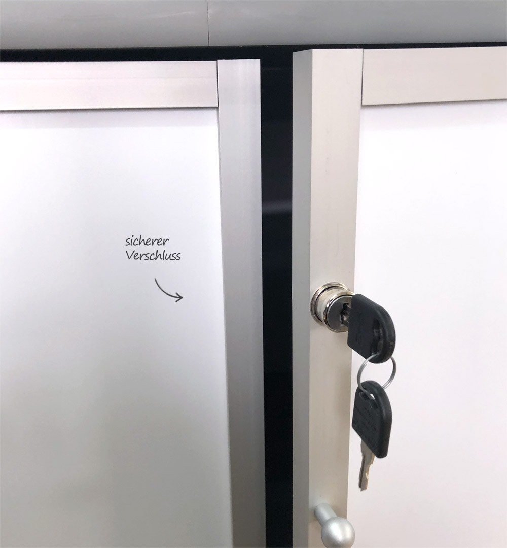 Türen mit Schloss Minitheke ohne Druck mit weißen blanko