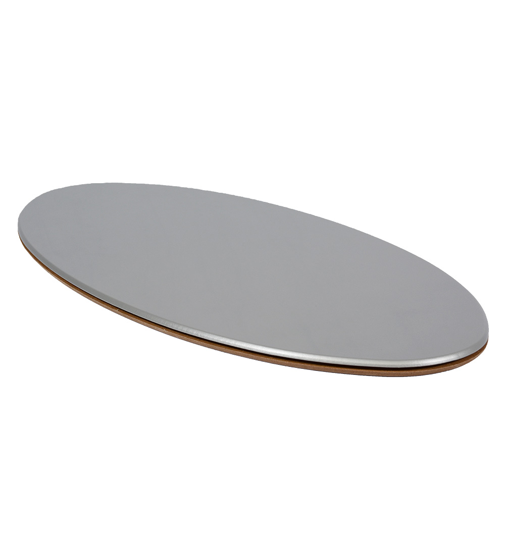 Textil Falttheke Oval - Thekenplatte grau