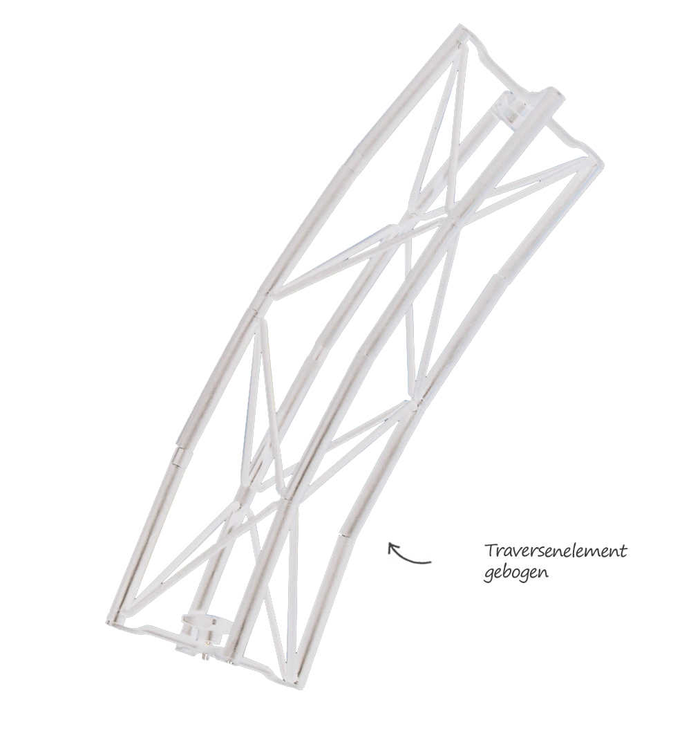 Traversensystem Elemente - gebogen weiß