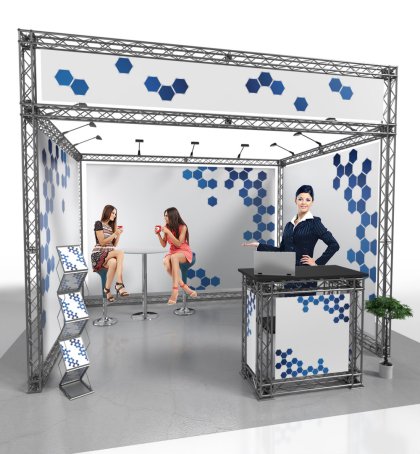 MESSESTAND TRAVERSEN U FORM