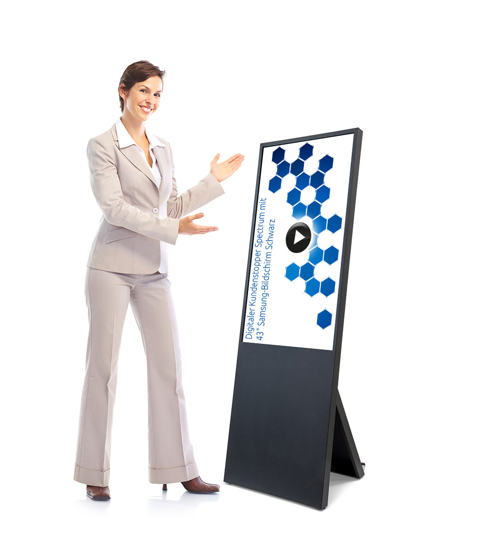 Digitaler Kundenstopper mit 43 Zoll Samsung Display