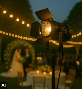 Professionelle Scheinwerfer für Hochzeitsfeiern und Lichtkonzepte