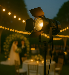 Professionelle Scheinwerfer für Hochzeitsfeiern und Lichtkonzepte