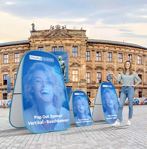 Wiederverwendbares Pop-Up Banner für Outdoor Aktionen und Events