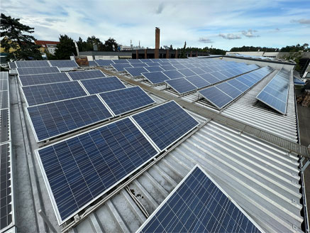 Photovoltaikmodule auf dem Hallendach