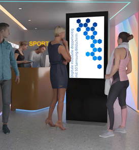 Digital Signage Display auf Sportveranstaltung mit Live-Informationen