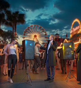 Audioanlage für Musik- und Bühnenbeschallung auf Stadtfest