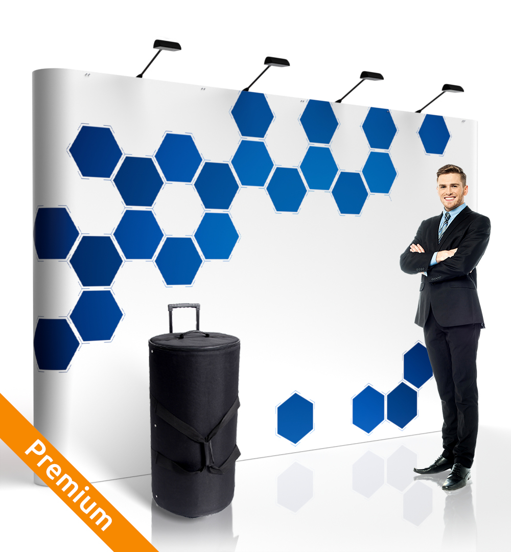 Faltdisplay London PREMIUM gerade + Koffertrolley