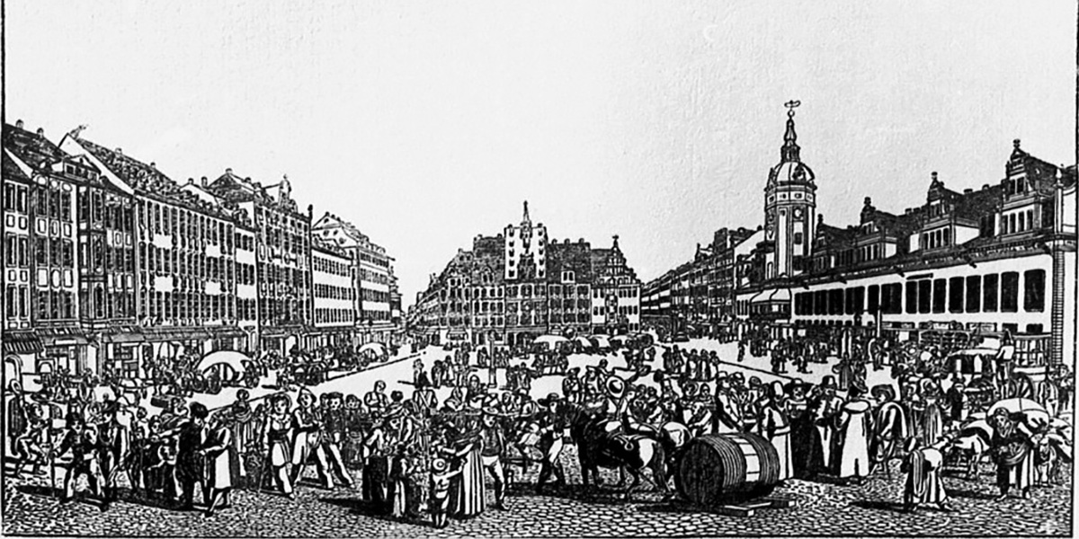 Messe Leipzig Marktplatz um 1800