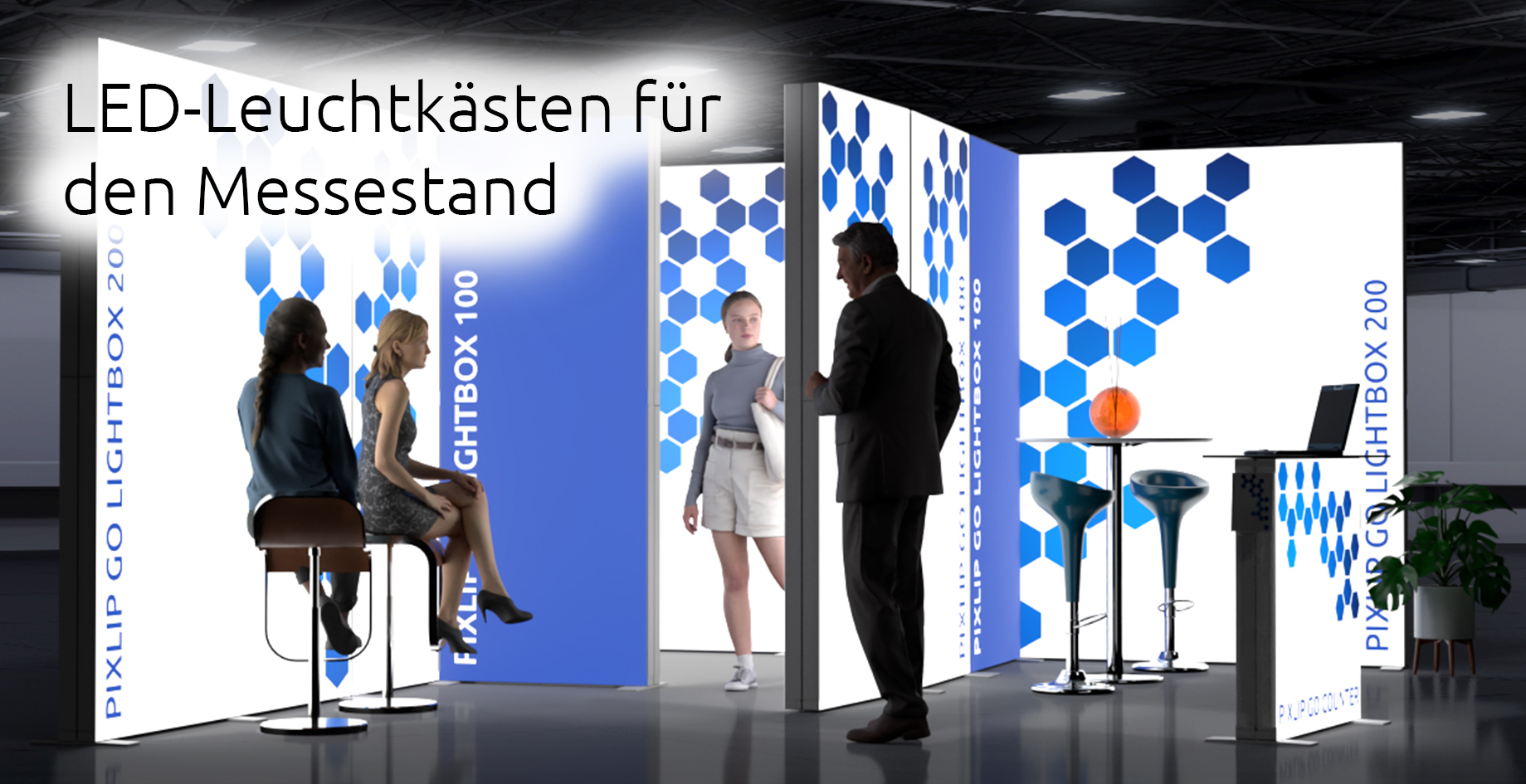 LED-Leuchtkästen für den Messestand